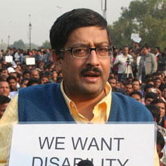 Javed Abidi at outdoor public event